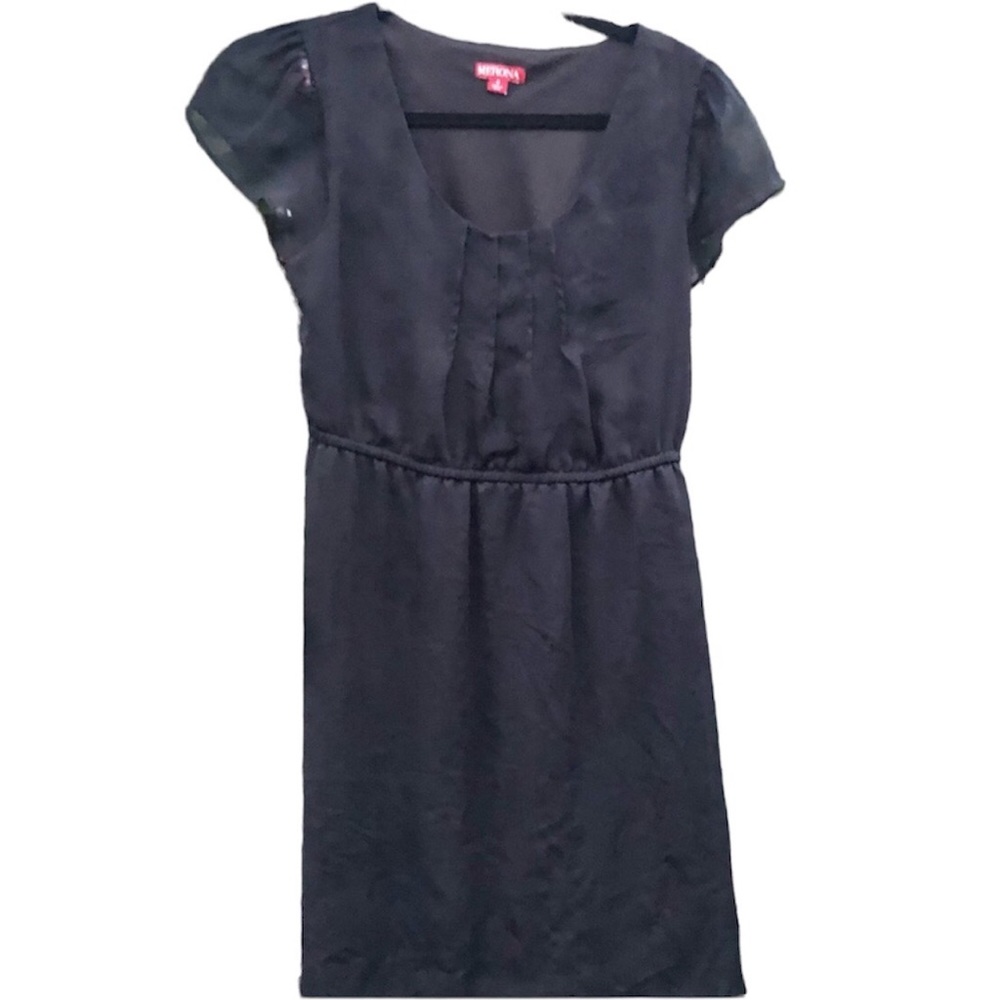 Merona LBD Dress Sz. Small Pleated Solid Black